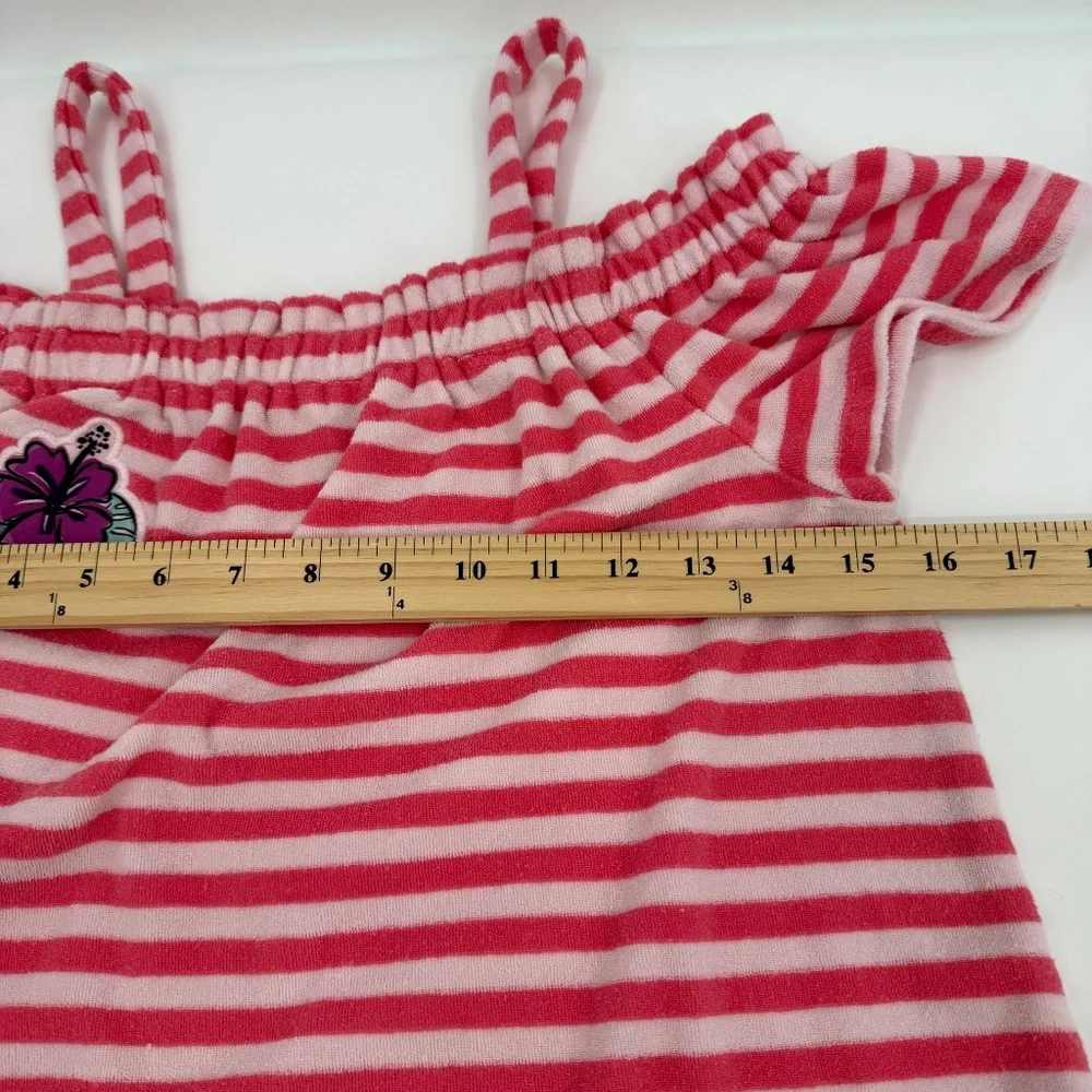 Disney Dress Girls 7/8 Pink Moana Terrycloth Beach Cover Up Striped Summer